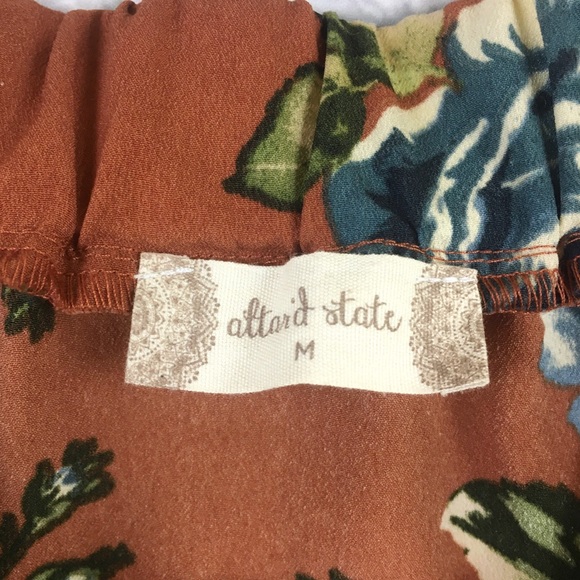 Altar’d State Off The Shoulder Floral Orange Dress - Picture 4 of 6